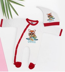 Resim Bitmeyen Kartuş Bk Kids Kişiye Özel Bebek Kıyafeti, Bebek Giyim Hediyesi, Tulum Zıbın Ve Kukuletalı Şapka Seti-4 