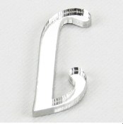 Resim Pleksi Ayna J Harfi Gümüş Renk 3 Cm 