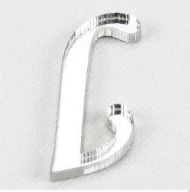 Resim Pleksi Ayna J Harfi Gümüş Renk 3 Cm 