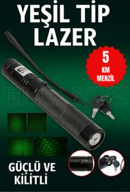 Resim ellante Yeni Pro Model - Pro X Yeşil Şarjlı Lazer Pointer Metal Kasa Green Laser Ultra Güçlü 5 KM 