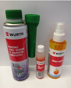 Resim Würth Benzin Enjektör Temizleyici 300ml Cam Temizleme Sabunu 32ml Oto Koku Melon 150ml 