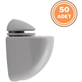 Resim EYM 50 Adet Pelikan Plastik Cam Raf Tutucu Etejer Gri Kırılmaz 