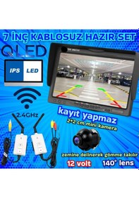 Resim Kablosuz 7 İnç Monitör 19 Mm Ultra Mini Araç Görüş Kamerası 12 V Kayıt Yapmaz 