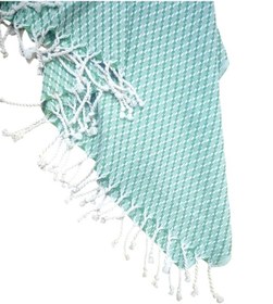 Resim Kara Tezgah Pamuk Santranç Desen Yeşil Peştemal 100 180 