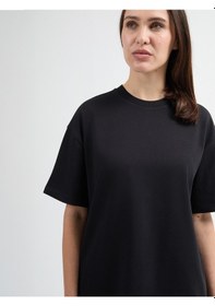 Resim Jud Emilia 80002 Oversize Siyah Kadın Basic T-shirt SIYAH 