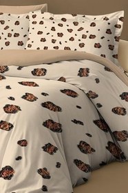 Resim MONOHOME%100 Pamuk Leopar Desenli Çift Kişilik Nevresim Takımı, MONOHOME82595 