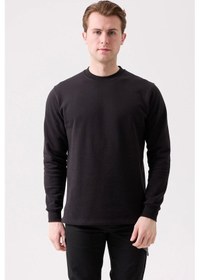 Resim Galanthus Basic Sweatshirt - Uzun Kollu, Pamuklu, Rahat Kesim, Günlük Ve İş Kullanımı Siyah 