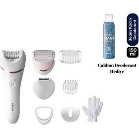 Resim Philips +8 Aksesuar, Işıklı, Kablosuz, Islak Kuru Kullanım Epilatör Cihazı + Deodorant 