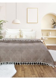 Resim Battaniye Pamuk Riona 180x200 Cm Kahve 