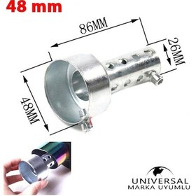 Resim Motosiklet Egzoz Susturucusu 48 Mm Vida Model Silver 
