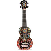 Resim Mahalo Art Series Soprano Ukulele (Black Skull) 