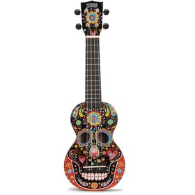 Resim Mahalo Art Series Soprano Ukulele (Black Skull) 