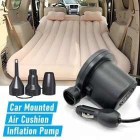 Resim COCOLIGHT 12V DC Elektrikli Şişme Balonları için 3 Nozul ile Hava Pompası - Hızlı Dolum ve Deflatasyon, Araba Takılmış, Kamp, Hava Yatağı ve Açık Hava Kullanımı için Taşınabilir Yarı Otomatik Şişirici, Şişme Yatak, Kamp Gereksinimleri, Şık Tasarım, Pil Olmadan Dayanıklı Yapı 