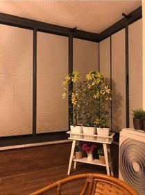 Resim Kidmex Plise Black Out Katlanır Cam Balkon Perdesi 4 Renk - Ofis Perdesi - Mutfak Perdesi - Salon Perdesi 