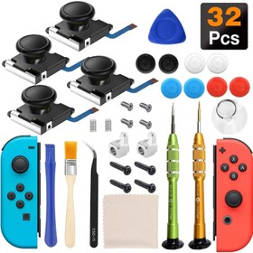 Resim VGBUS Joycon Joystick Replacement 4 Pack,Joycon Repair Kit Joystick Replacement for Fix Drift Nintendo Switch Joy-Con Controller/Switch Lite/Switch OLED-32PCS. (32PCS) 