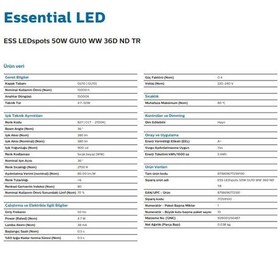 Resim Philips 4.7W 2700K Led Çanak Spot Gu 10 Duy Par 16 3.5W 2700K-4 Adet 