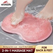 Resim 1 adet WONGIRL Silikon Banyo Masaj Pedi - Pembe, Duvara Monte Duş Ayak Temizleyici & Sırt Peelingi Kaymaz Vantuzlarla Geliştirilmiş Rahatlama ve Cilt Peelingi, Cilt Peelingi Aksesuarı|Dekoratif Banyo Öğesi|Yumuşak Kıllı Temizleyici 