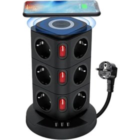 Resim Koçak Elektronik Akıllı Priz Kablosuz Magsafe Özellikli Akıllı Priz 12X Priz 3x USB 2.4 Amper 