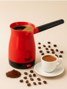 Resim KAMPANYALI TB Kırmızı Elektrikli Cezve – 300 ml, 4 Fincan Kapasiteli, Hızlı Isıtma, Ergonomik Saplı 