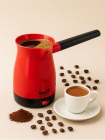 Resim KAMPANYALI TB Kırmızı Elektrikli Cezve – 300 ml, 4 Fincan Kapasiteli, Hızlı Isıtma, Ergonomik Saplı 