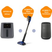 Resim Philips Üçlü Set Xc8049/01 Dikey Süpürge + Hd9255/60 Airfryer + Ac0850/11 Hava Temizleyici 
