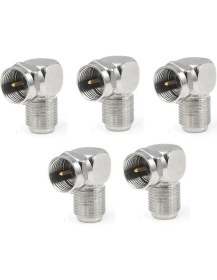 Resim Ata Elektronik 90 Derece L Tip Vidalı Metal F Konnektör Uydu Anten Lnb Kablo Ucu Konnektör 5 Adet 