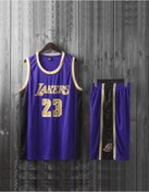 Resim Real Football Yetişkin Lakers James Basketbol Forması 460813433 Mavi 