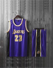 Resim Real Football Yetişkin Lakers James Basketbol Forması 460813433 Mavi 