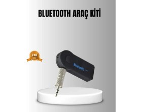 Resim Bluetooth Aux Araç Kiti Eller Serbest Müzik Çalar Dahili Mikrofonlu 