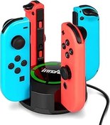 Resim innoAura Switch şarj istasyonu, NS Switch/Switch OLED Joycon, Switch Controller şarj istasyonu, 4'ü 1 arada Joycon şarj istasyonu, LED göstergeli 