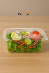 Resim Genel Markalar 1000 gr Sızdırmaz Saklama Kap Tek Kullan At Ambalaj Tatlı Kuruyemiş Plastik Kapaklı Kase - 50 Adet 