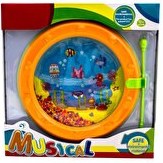 Resim Boncuklu Turuncu Mini Davul 