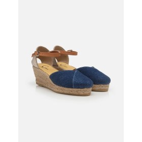 Resim Su Espadril Marsy Lacivert Kadın Dolgu Topuklu Espadril 