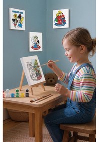 Resim Her Zaman En Güçlü Annem Yazılı Eğitici Boyama Tuvali Şövaleli Boya Seti 20x20 Cm 