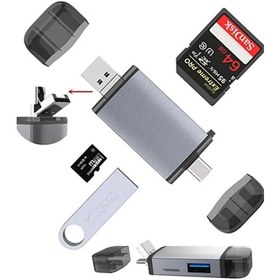 Resim Büro Ev Ofis Cihazları İçin Usbc-3hub Card Reader 