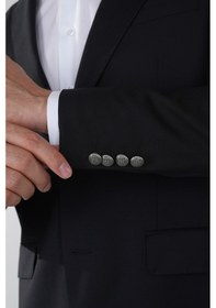 Resim Bisse Comfort Fit Siyah Dokuma Mono Yaka Çift Yırtmaçlı 4 Drop Yün Blazer Erkek Ceket Pck24knos002 D99 Siyah 