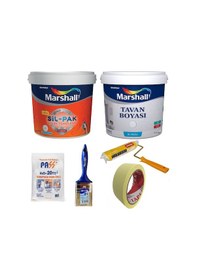 Resim Marshall Sil-Pak Boya 2.5 L + Tavan Boyası 3.5 Kg 6 Parça Set 