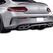Resim Mercedes W205 C Serisi Sedan Amg C63 2014 - 2018 Uyumlu Difüzör Plastik Boyasız 