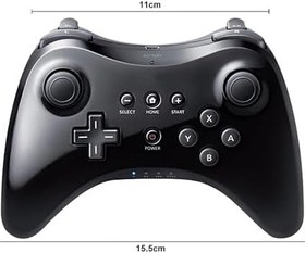 Resim Wii U Pro Controller, SONVIEE kablosuz Wii U oyun pedi Wiiu kontrolü Wii U oyun Wii U aksesuarı kablosuz Wii U kumanda çift analog Joystick ile Wii U için 