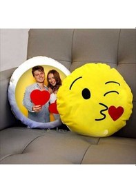 Resim Kişiye Özel Fotoğraflı Emojili Yastık Kılıfı Eğlenceli Ve Anlamlı Hediye Tasarımı Çok Renkli 