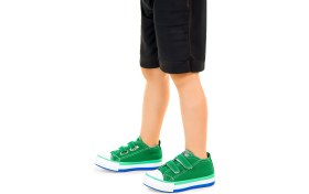 Resim Kiko Kids Linen Cırtlı Erkek Bebek Keten Spor Ayakkabı Yeşil 