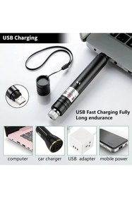 Resim byhodi Fithome 100mw Desen Başlıklı Usb Şarjlı Yeşil Lazer Pointer 