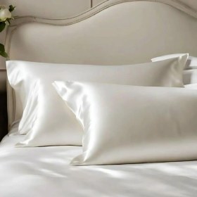 Resim Antibakteriyel Terletmeyen İpek Saten Yastık Kılıfı 2'li 50x70 Beyaz Diğer 