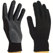 Resim Dokuma Polyester Tam Parmak Eldivenler ile Kaymaz Tutuş, Solunabilir Güneş Koruması için Outdoor Bisiklet, Fitness - Siyah (1 Çift) 