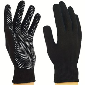 Resim Dokuma Polyester Tam Parmak Eldivenler ile Kaymaz Tutuş, Solunabilir Güneş Koruması için Outdoor Bisiklet, Fitness - Siyah (1 Çift) 