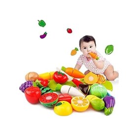 Resim Kutulu Kesilebilen Meyve Sebze Seti Kesme Tahtalı 41 Parça Evcilik Oyun Seti 