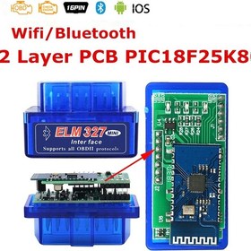 Resim Bt Çift 25k80 -orijinal Mini Elm327 Bluetooth V1.5 Pic18f25k80 Obd2 Tarayıcı Ile Wıfı Elm 327 V1.5 Android Ios Windows Araba Teşhis Aracı 