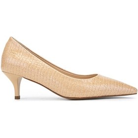 Resim Tamer Tanca Kadın Hakiki Deri Bej Stiletto Ayakkabı 886 01 Bn Ayk Sk24-25 S.khv Fsly Bsk Kahverengi 