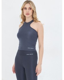 Resim Sportempt Lesa Wear Çapraz Detaylı Basic Spor Crop Atlet Antrasit 