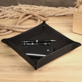 Resim Onywatch Gerçek Deri Vale Tepsi Set Valet Tray Saat Saklama Kutusu Çoklu Rolex Kutusu Ofis Düzenleyici Ofis Organizer Watch Box Yatakbaşı Tepsisi 